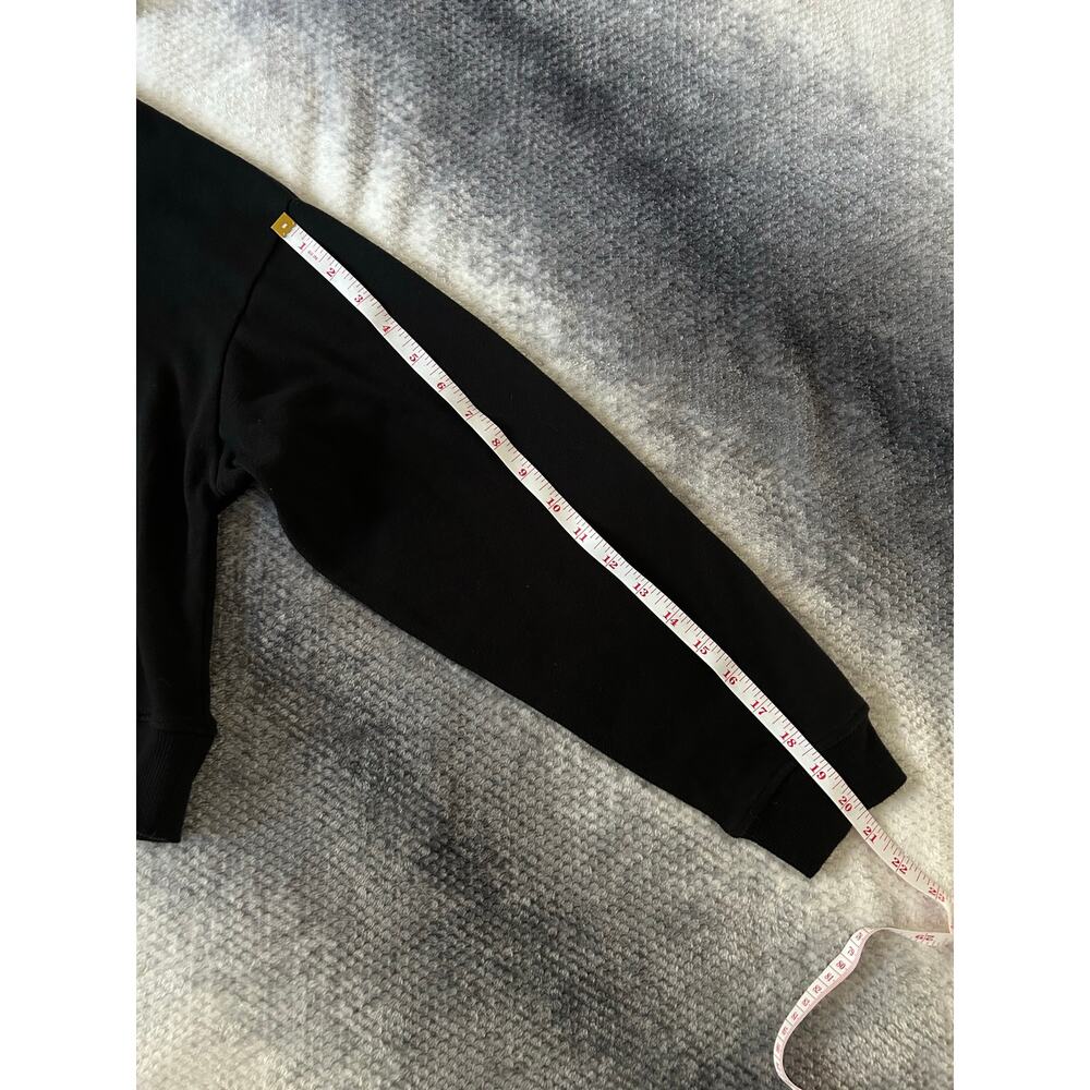 Selena Cropped Pullover Graphic Black Relaxed Fit Boxy Hoodie Size Medium - Picture 7 of 11
